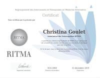 Certificat du regroupement des intervenants et thérapeuthes en médecine alternative RITMA